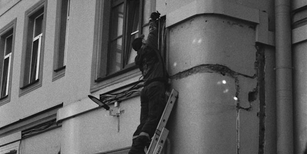 Handyman performing home repair work